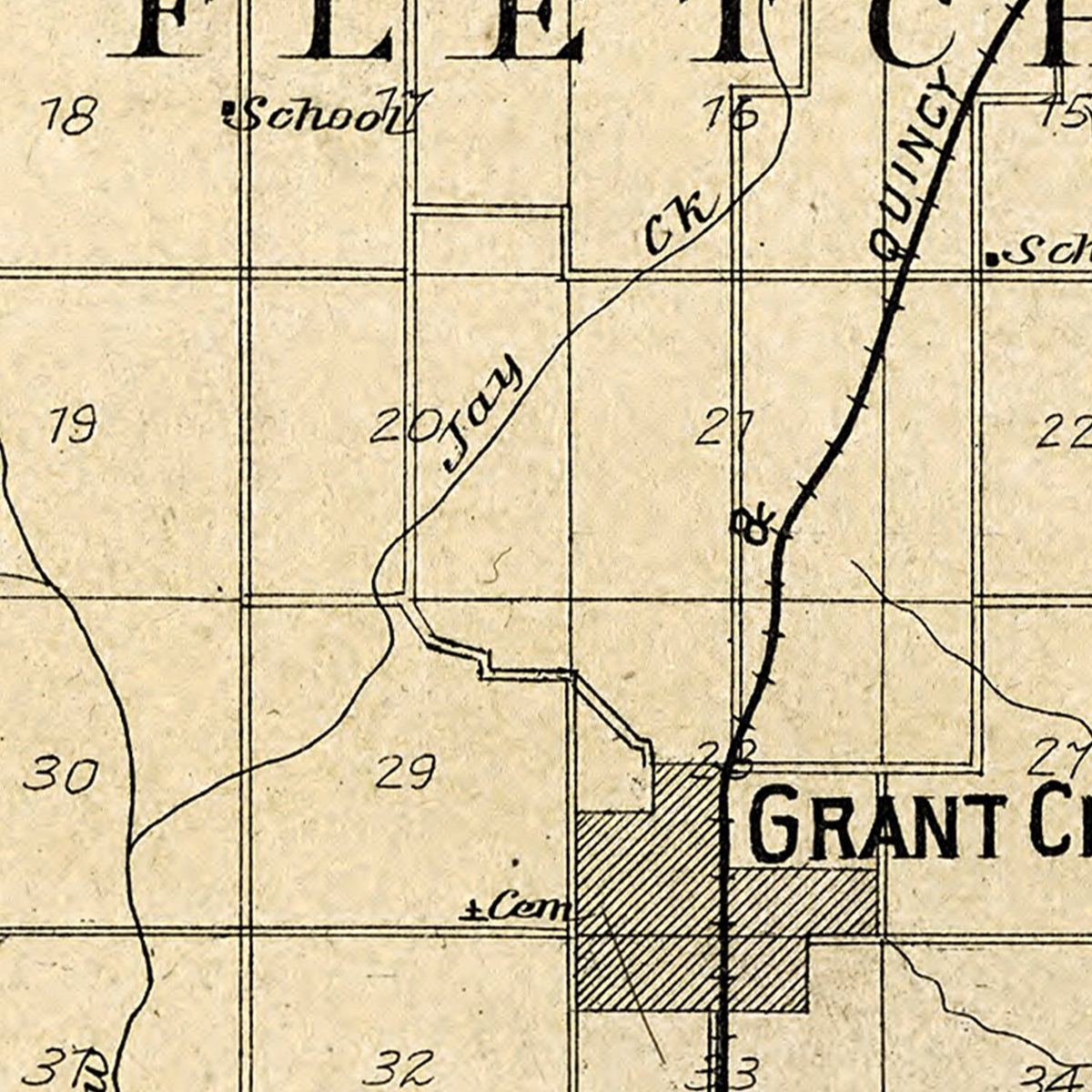 Restored historic details from the 1902 county map of Worth County, Missouri
