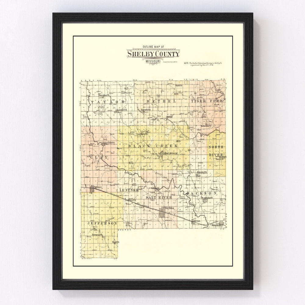 Shelby County Vintage Map 1902