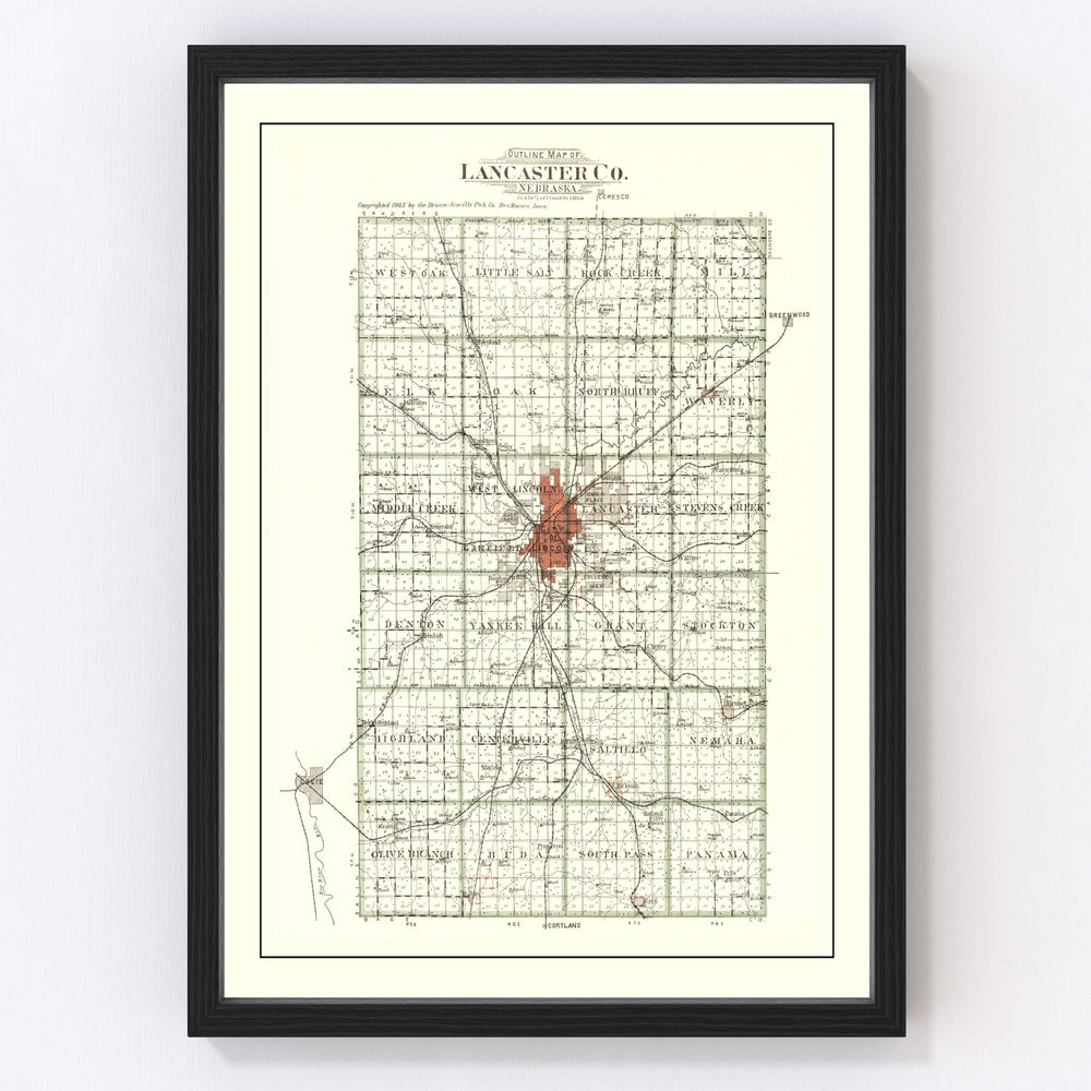 Lancaster County Vintage Map 1903