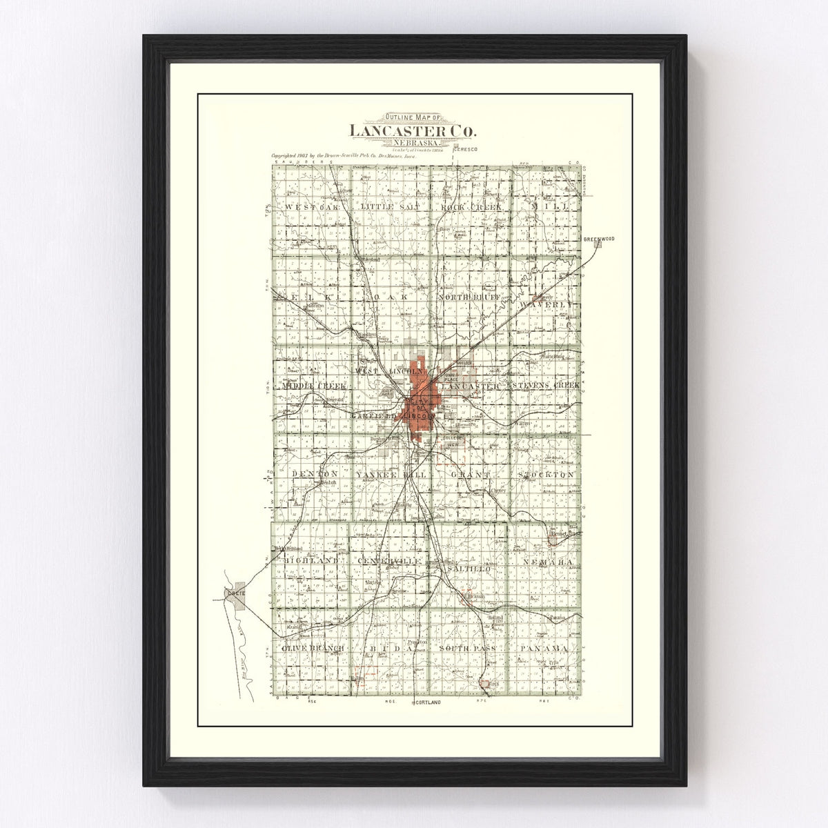 Lancaster County Vintage Map 1903