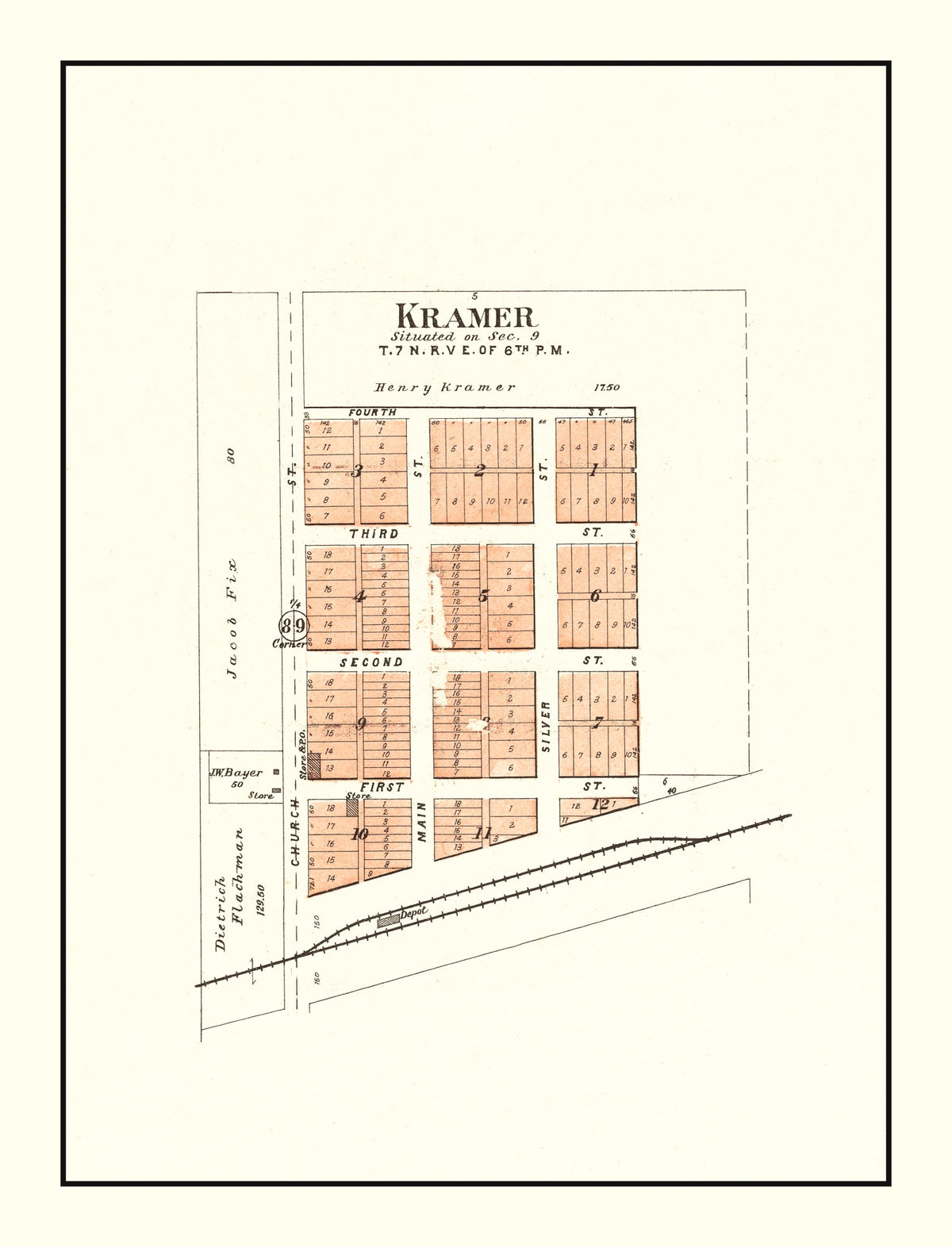Preview of Vintage Map of Kramer, Nebraska 1903