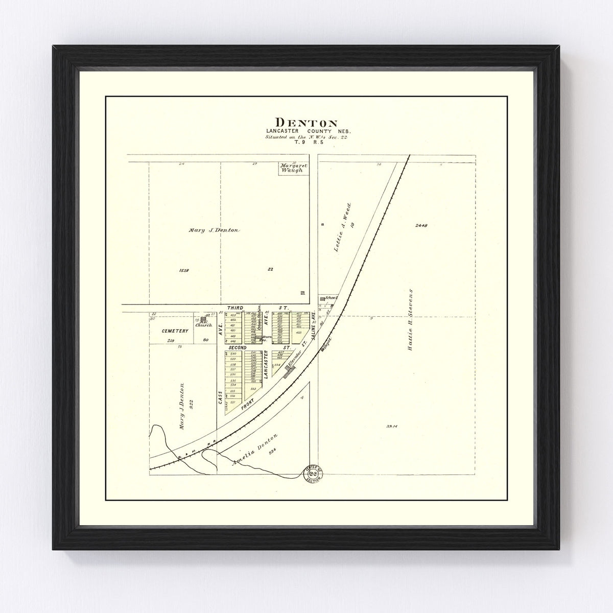 Denton Vintage Map 1903