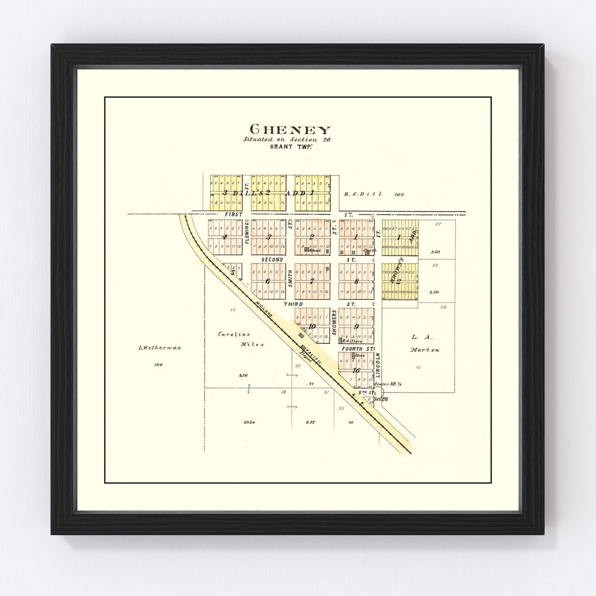 Cheney Vintage Map 1903