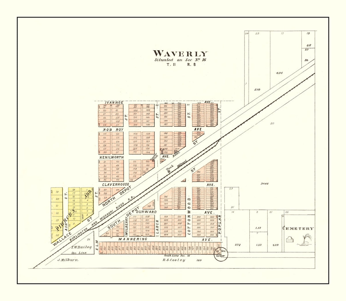 Preview of Vintage Map of Waverly, Nebraska 1903