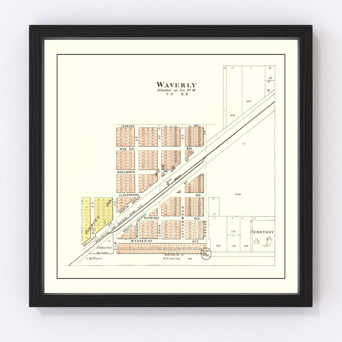 Waverly Vintage Map 1903