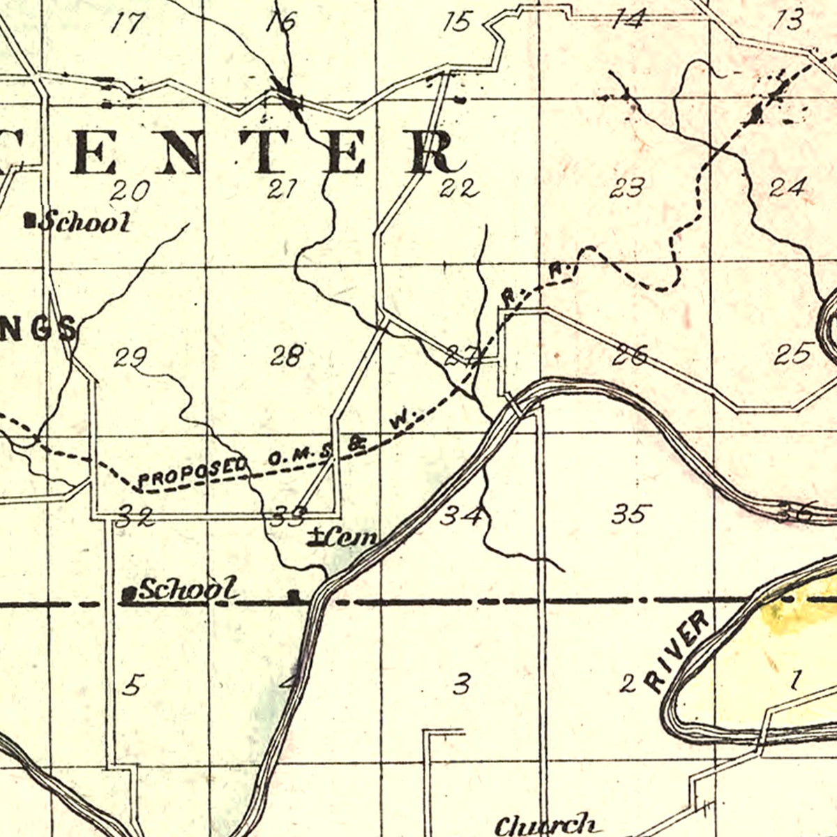 Restored historic details from the 1903 county map of Saint Clair County, Missouri