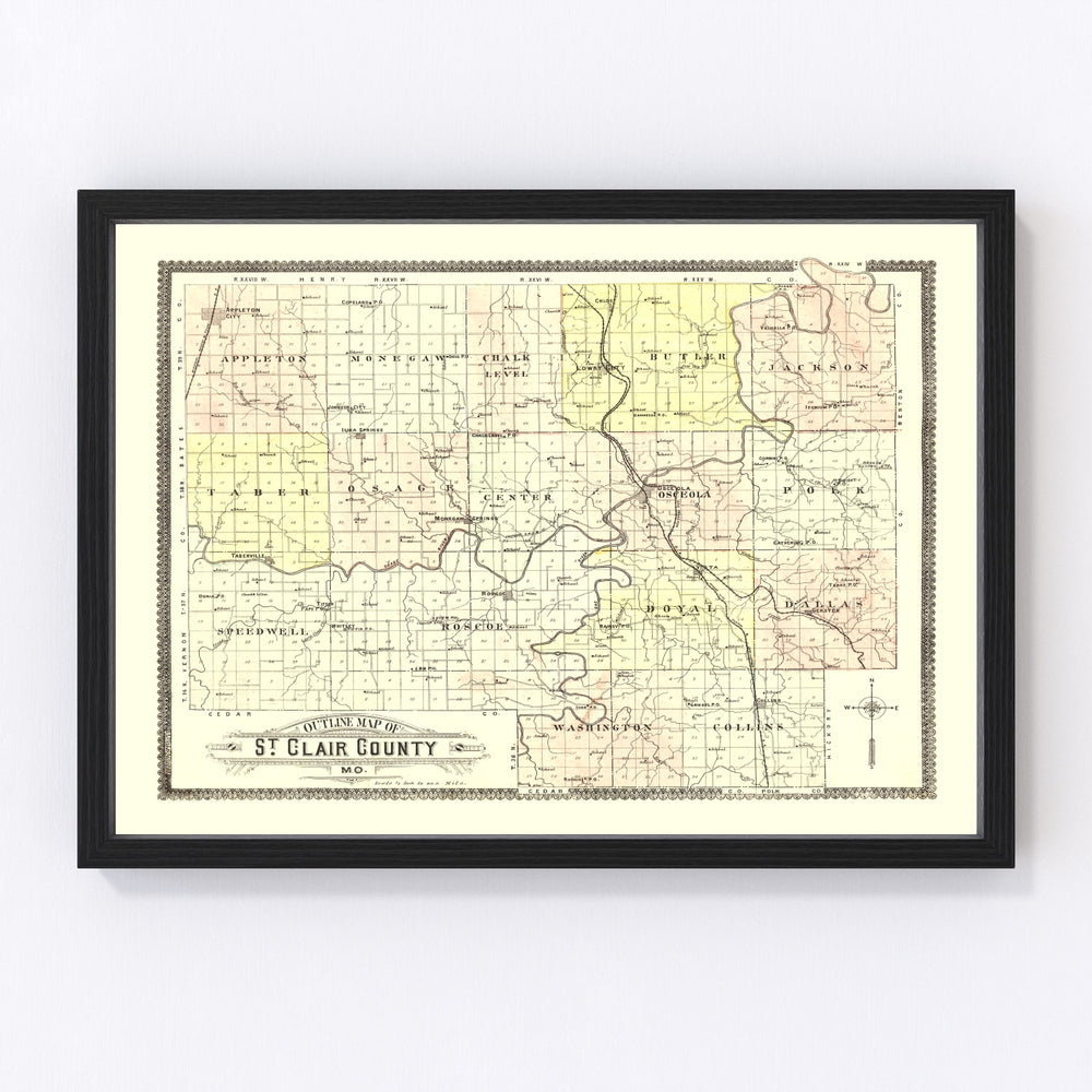 Saint Clair County Vintage Map 1903