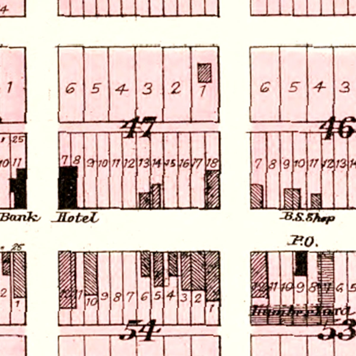 Restored historic details from the 1903 city map of Bronaugh, Missouri