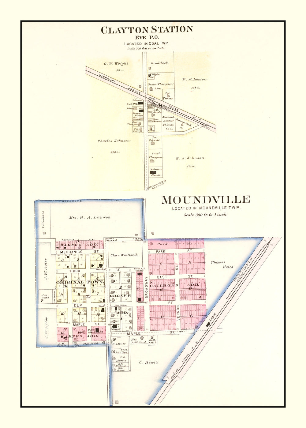 Vintage Map of Moundville, Missouri 1903 print style example