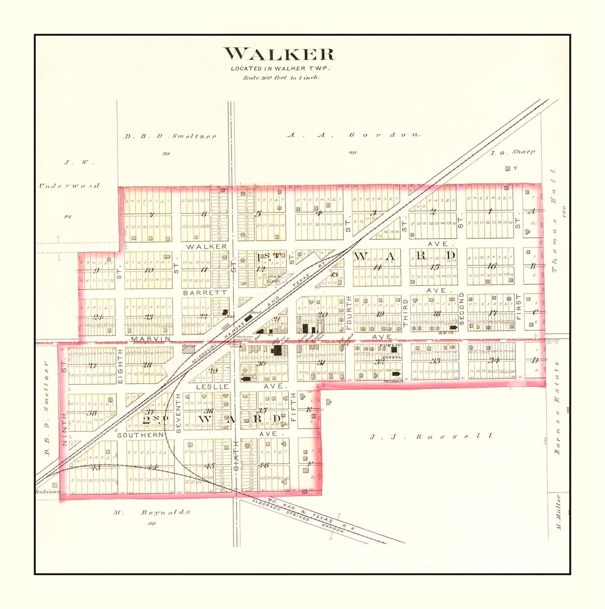 Preview of Vintage Map of Walker, Missouri 1903