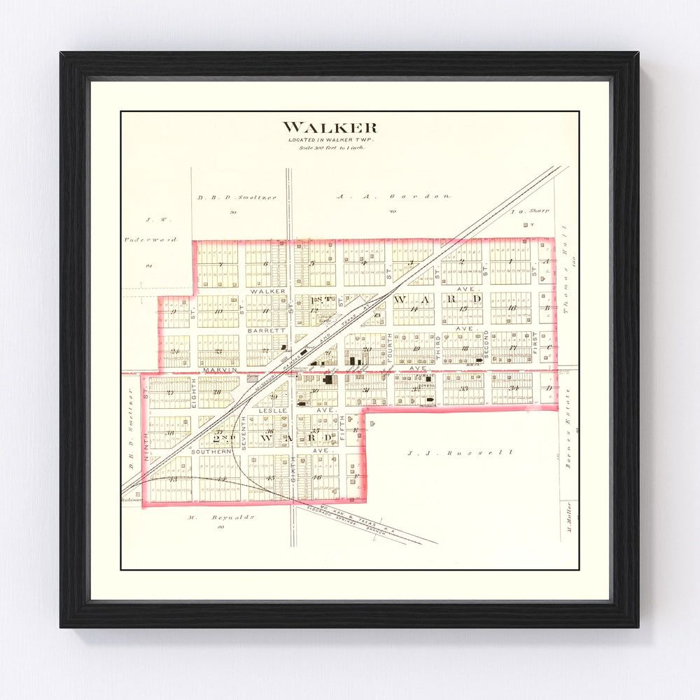 Walker Vintage Map 1903