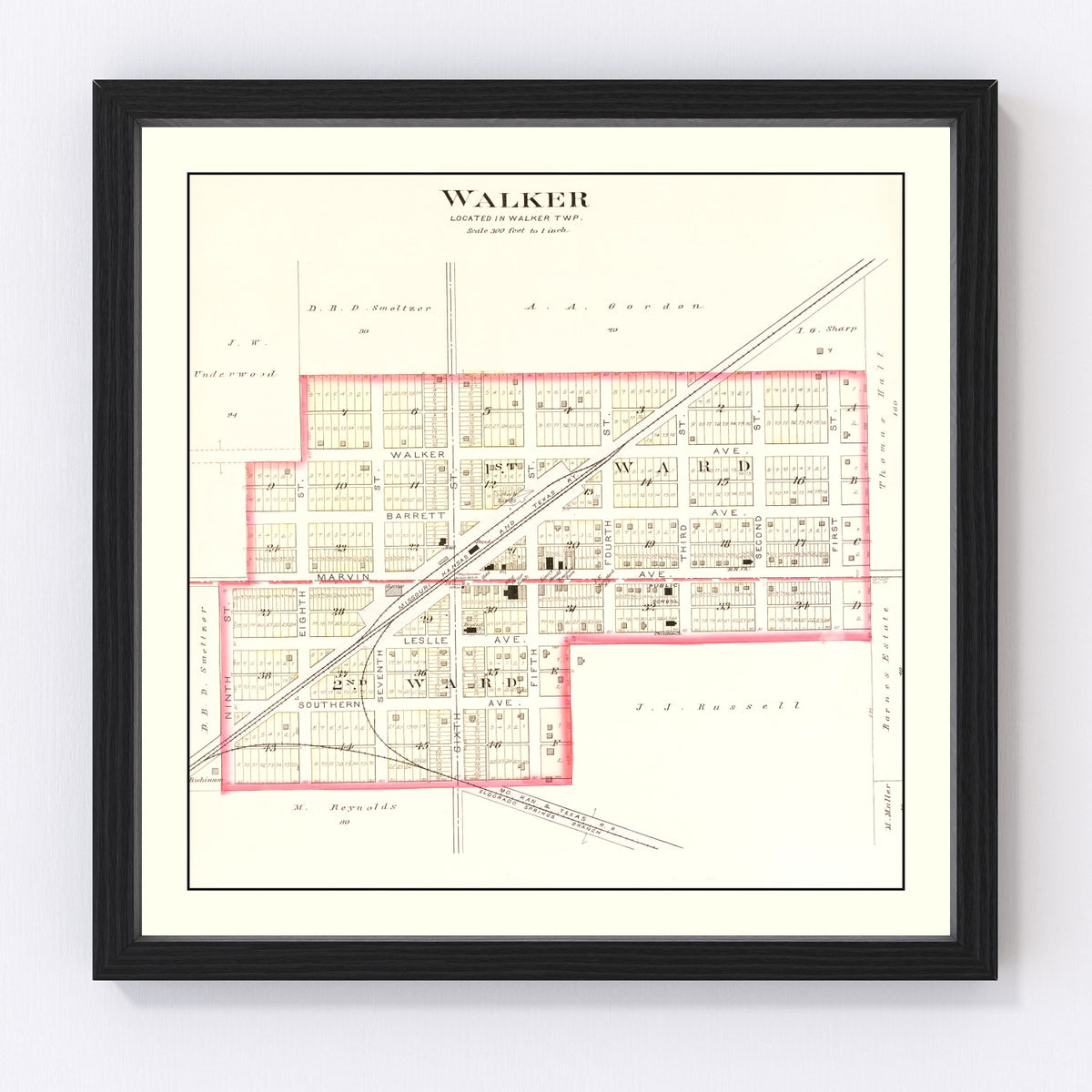 Walker Vintage Map 1903