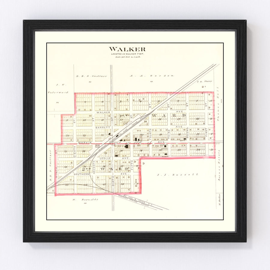Walker Vintage Map 1903