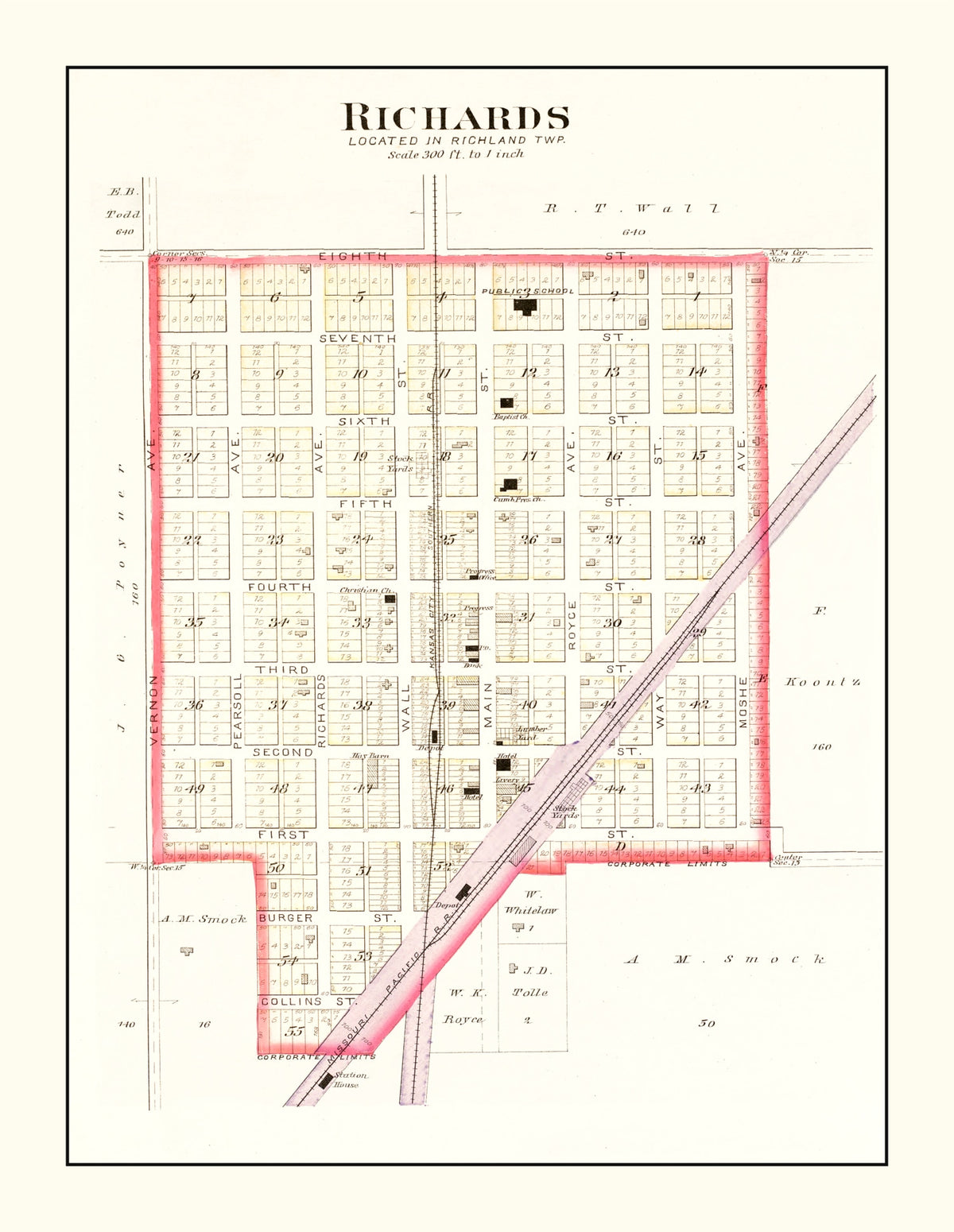 Preview of Vintage Map of Richards, Missouri 1903