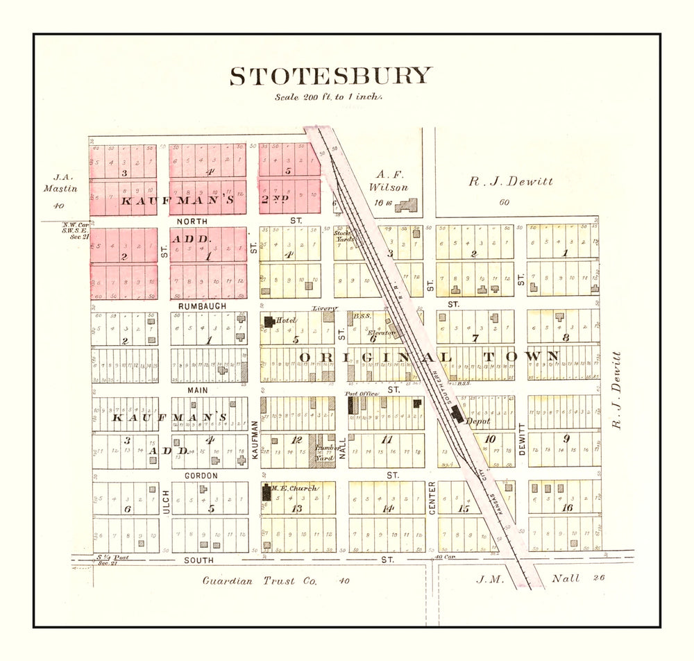 Vintage Map of Stotesbury, Missouri 1903 print style example