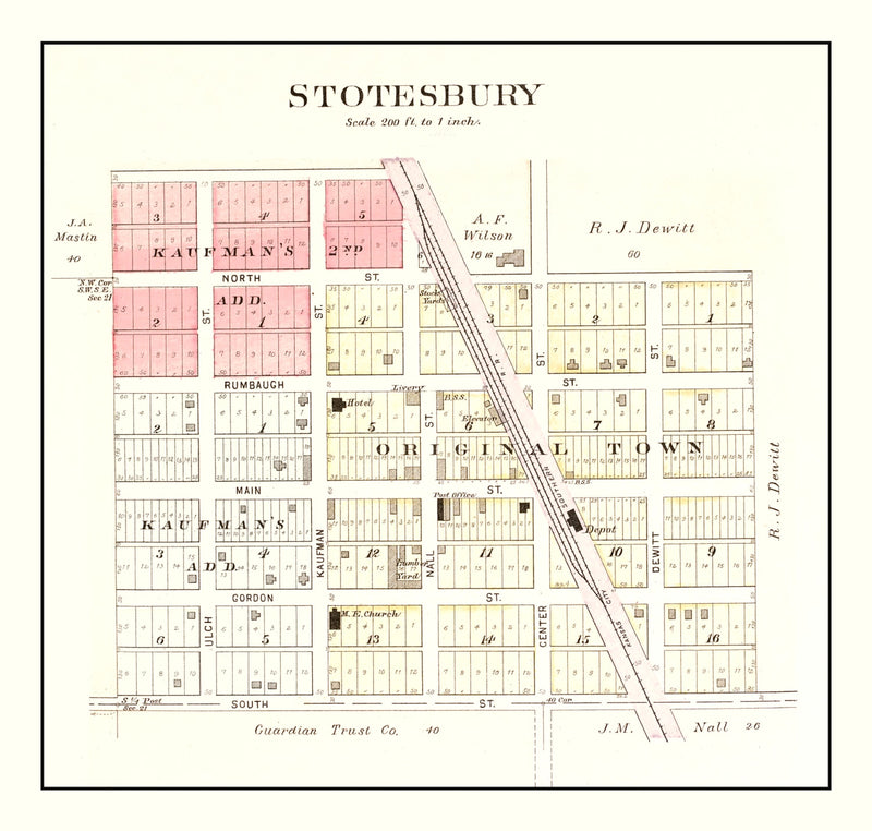 Size comparison using Vintage Map of Stotesbury, Missouri 1903