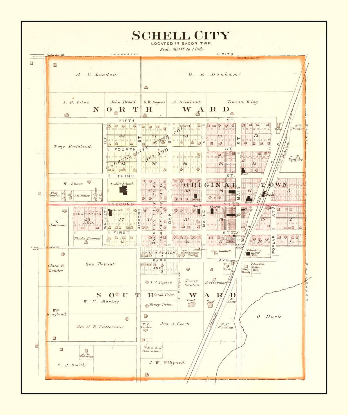 Preview of Vintage Map of Schell City, Missouri 1903