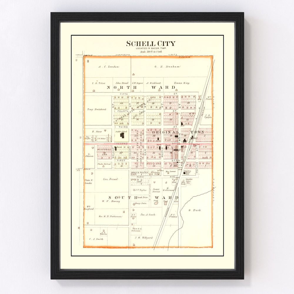Schell City Vintage Map 1903