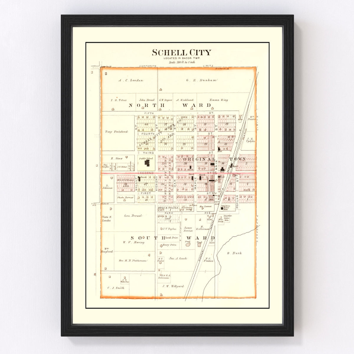 Schell City Vintage Map 1903
