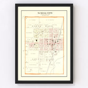 Schell City Vintage Map 1903
