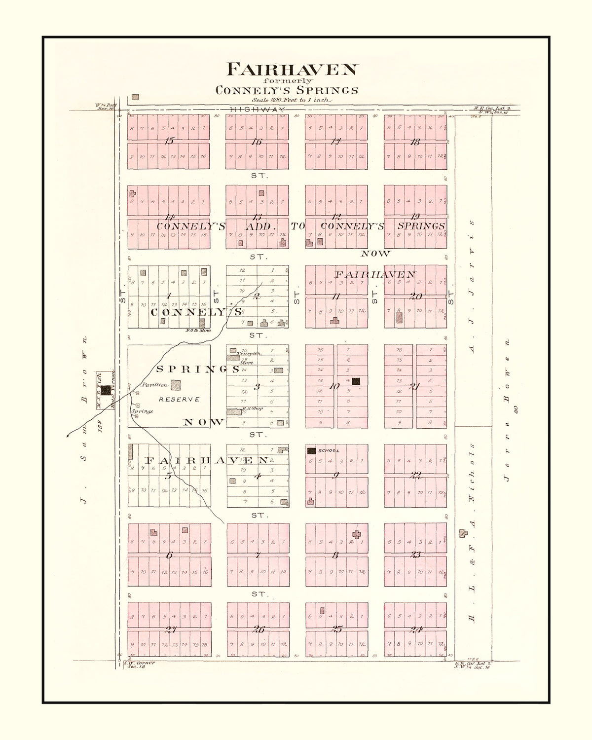Preview of Vintage Map of Fairhaven, Missouri 1903