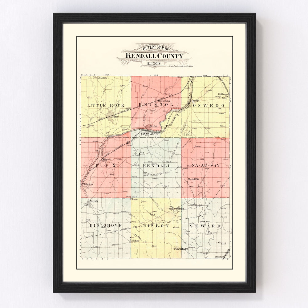Kendall County Vintage Map 1903