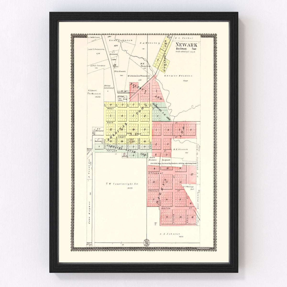 Newark Vintage Map 1903