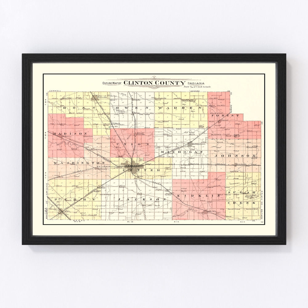 Clinton County Vintage Map 1903
