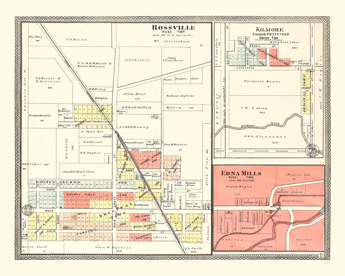 Preview of Vintage Map of Rossville, Indiana 1903