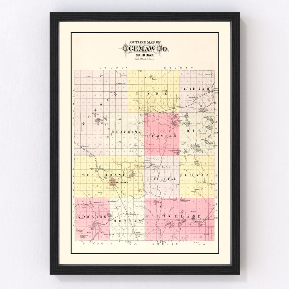 Ogemaw County Vintage Map 1903