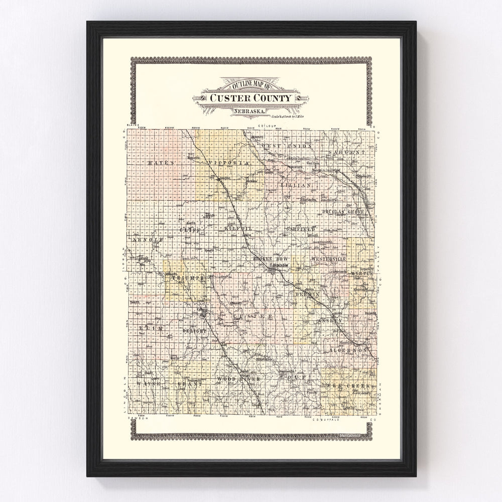 Custer County Vintage Map 1904