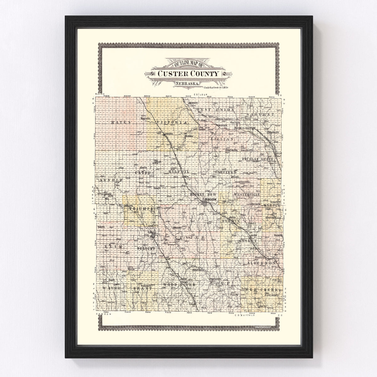 Custer County Vintage Map 1904