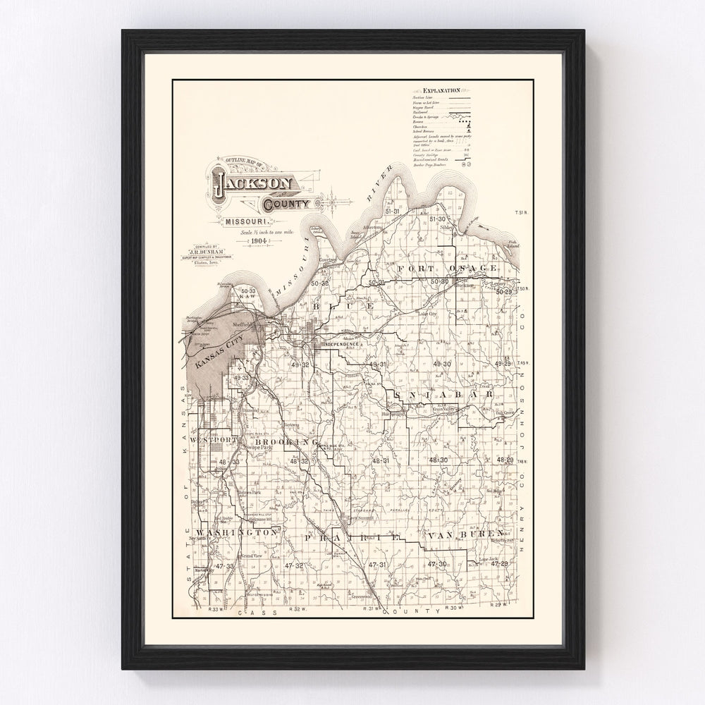 Jackson County Vintage Map 1904