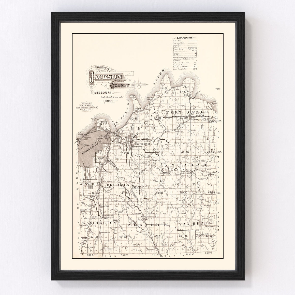 Jackson County Vintage Map 1904