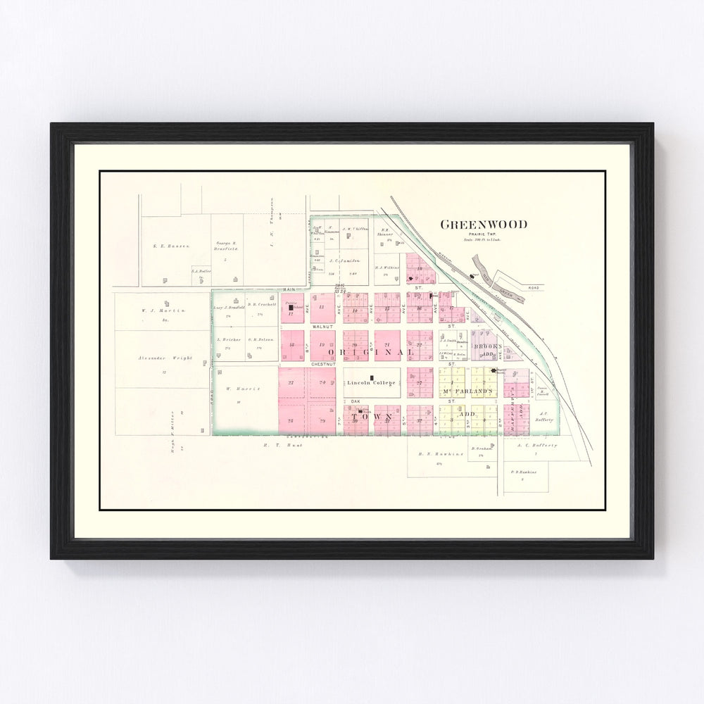 Greenwood Vintage Map 1904