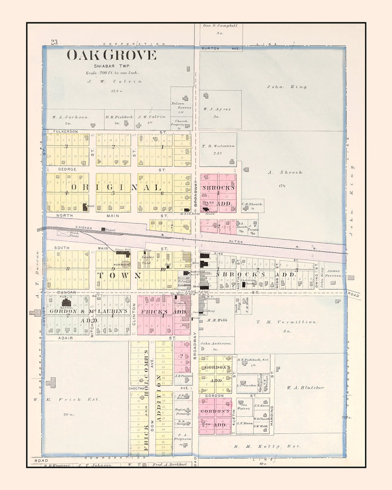 Size comparison using Vintage Map of Oak Grove, Missouri 1904