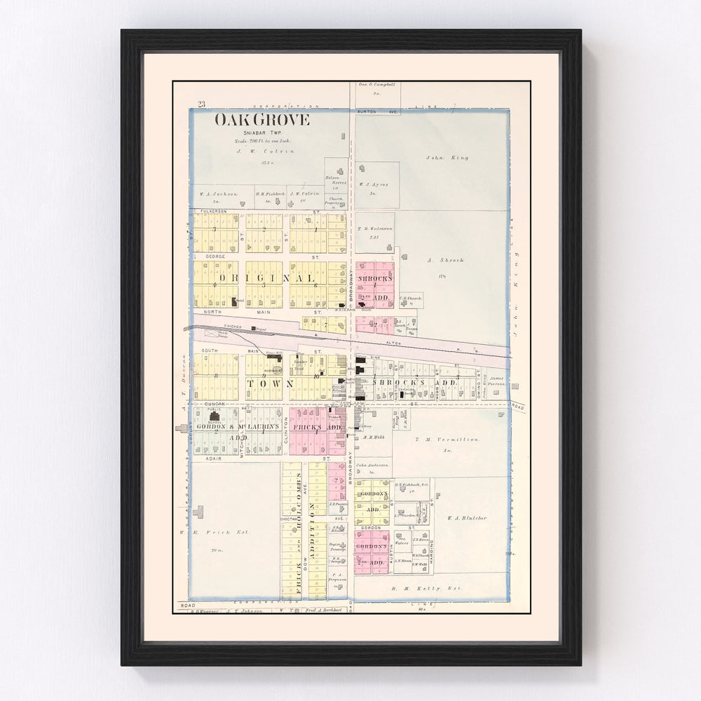 Oak Grove Vintage Map 1904