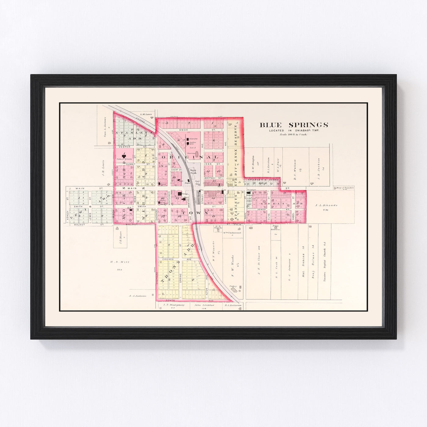 Blue Springs Vintage Map 1904