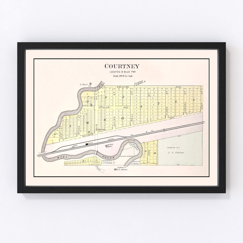 Courtney Vintage Map 1904