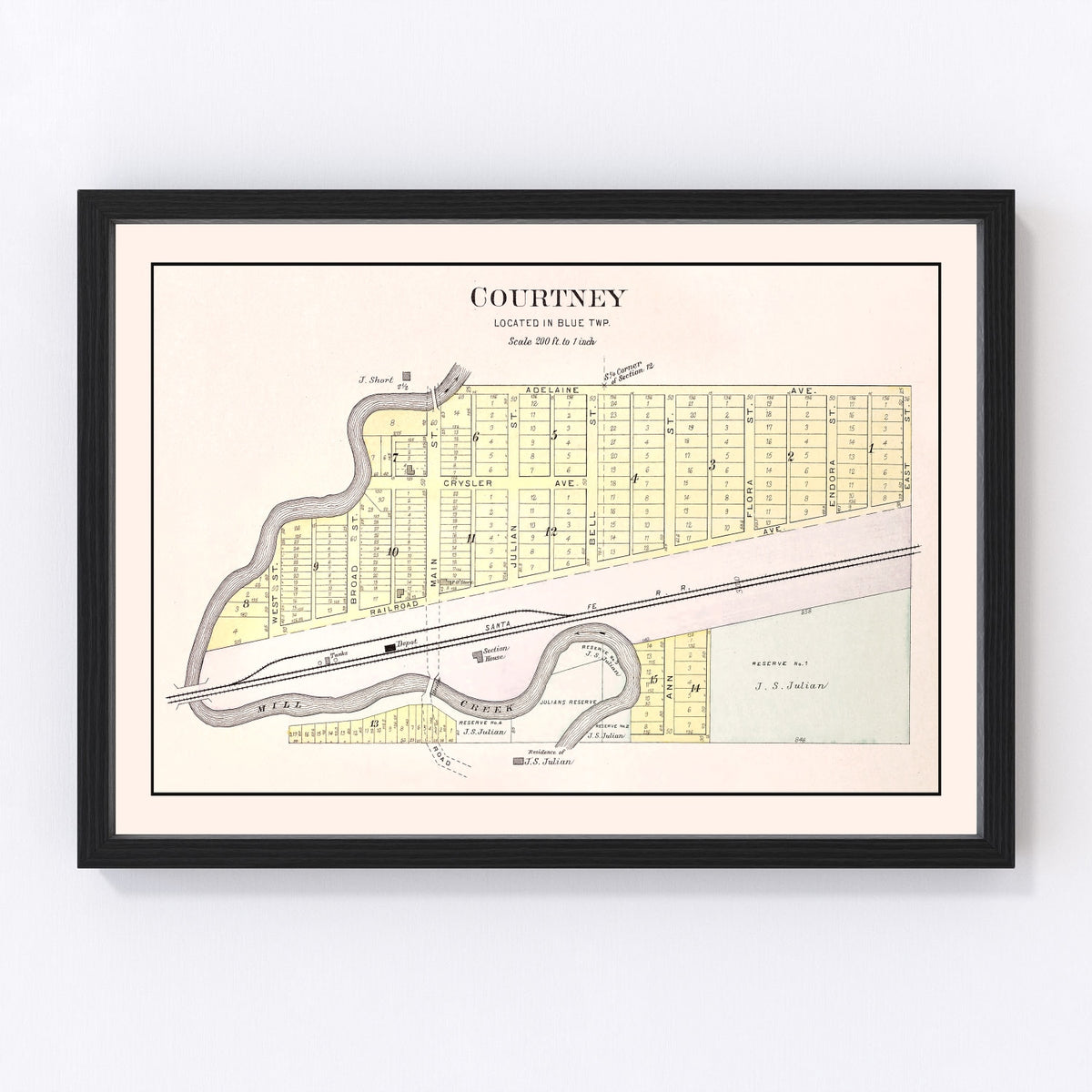 Courtney Vintage Map 1904