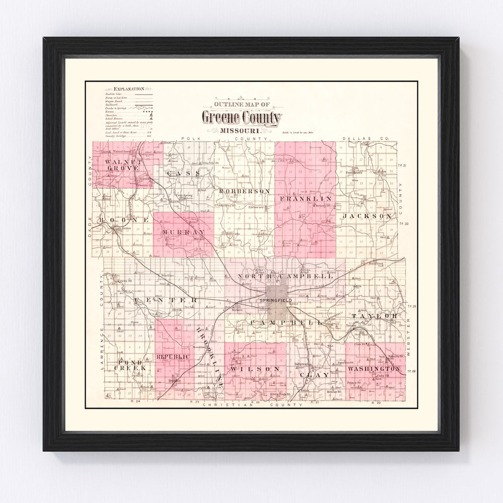 Greene County Vintage Map 1904