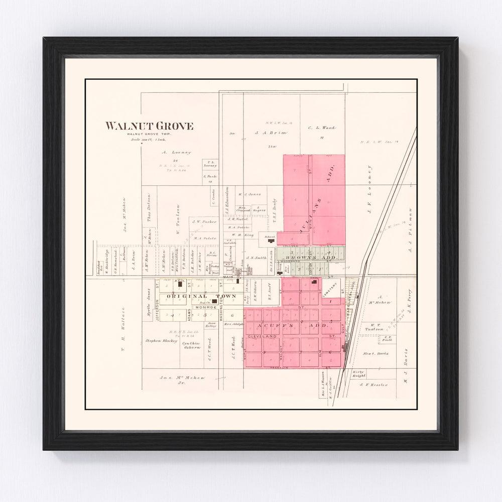 Walnut Grove Vintage Map 1904