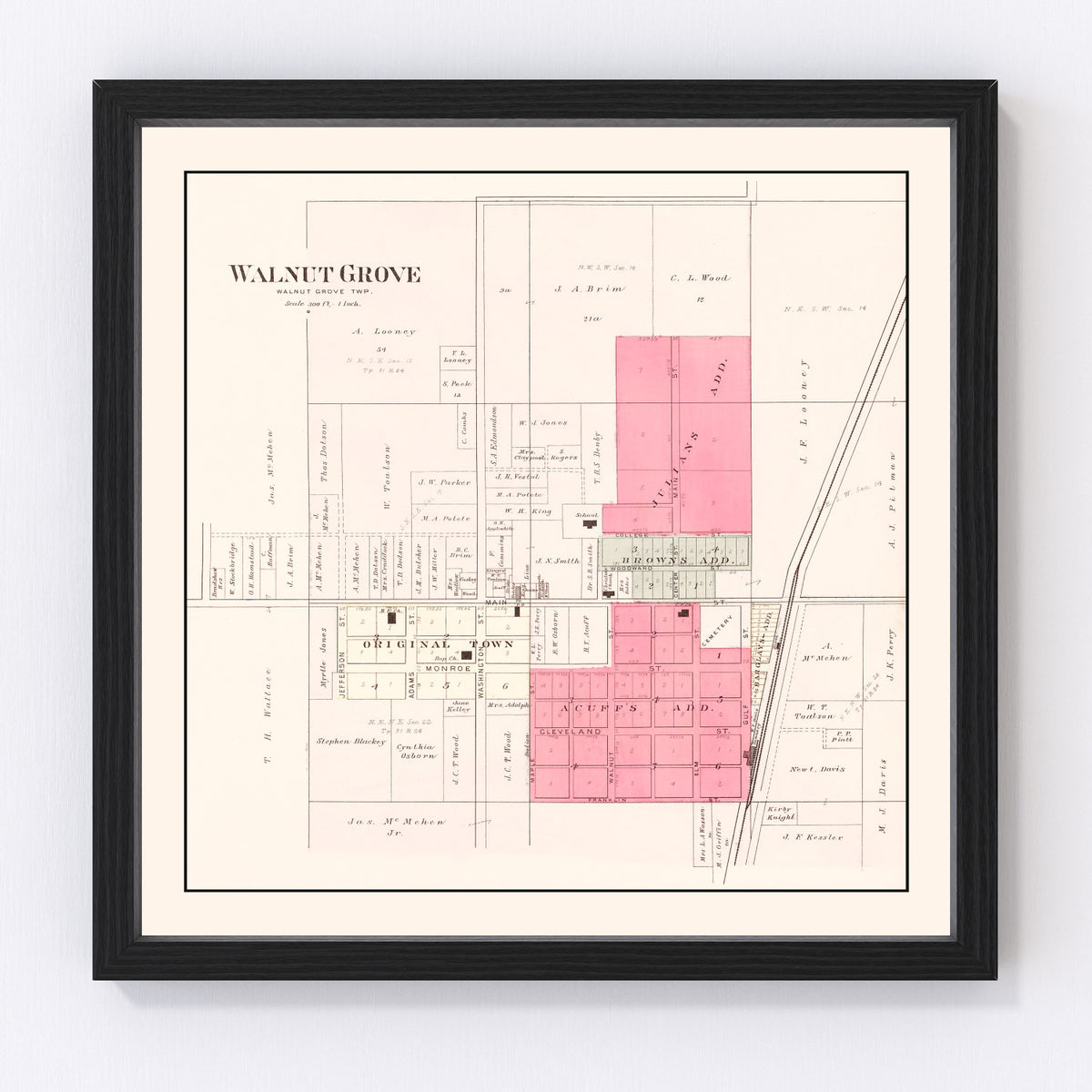 Walnut Grove Vintage Map 1904