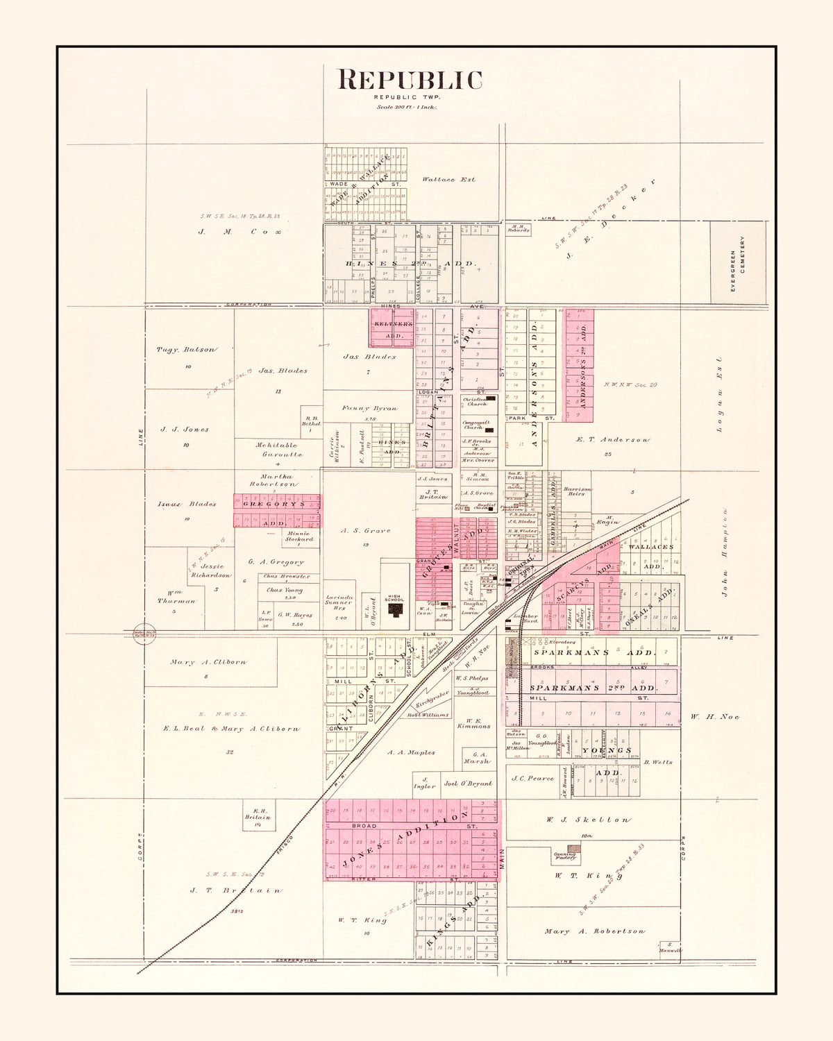 Preview of Vintage Map of Republic, Missouri 1904