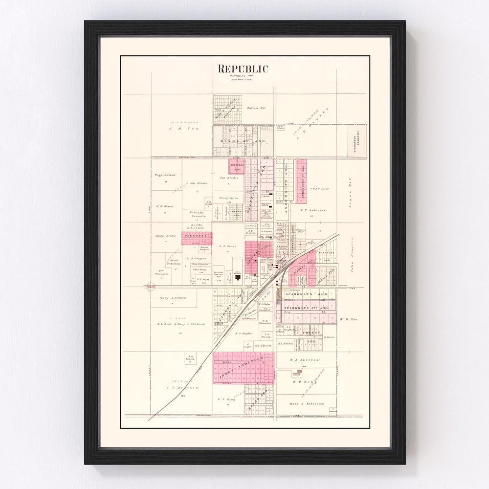Republic Vintage Map 1904
