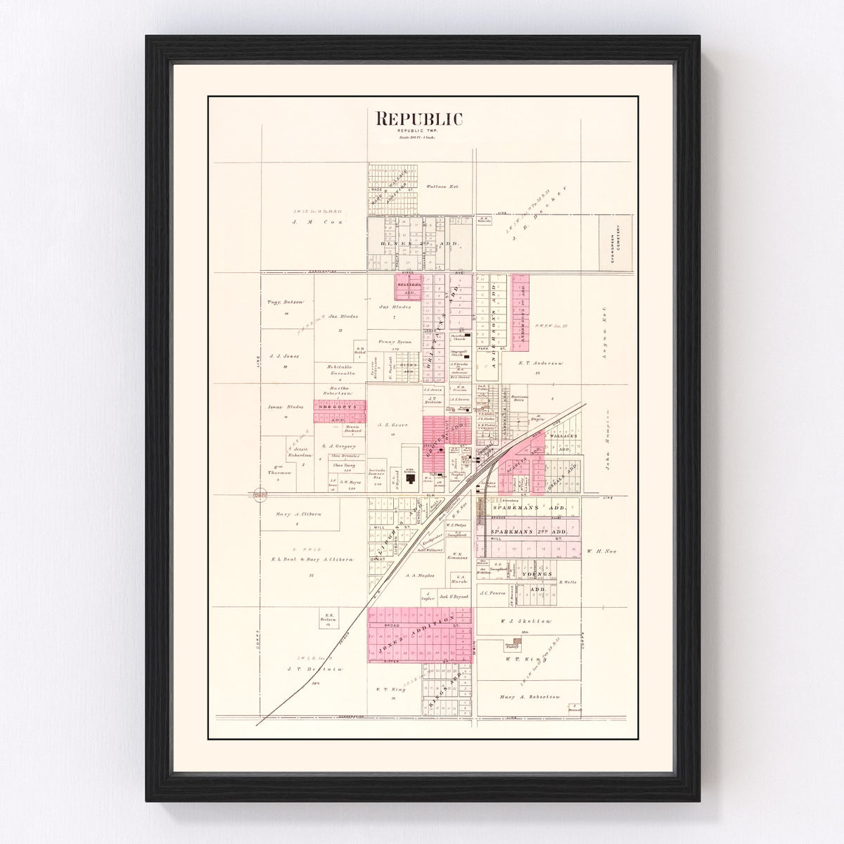 Republic Vintage Map 1904