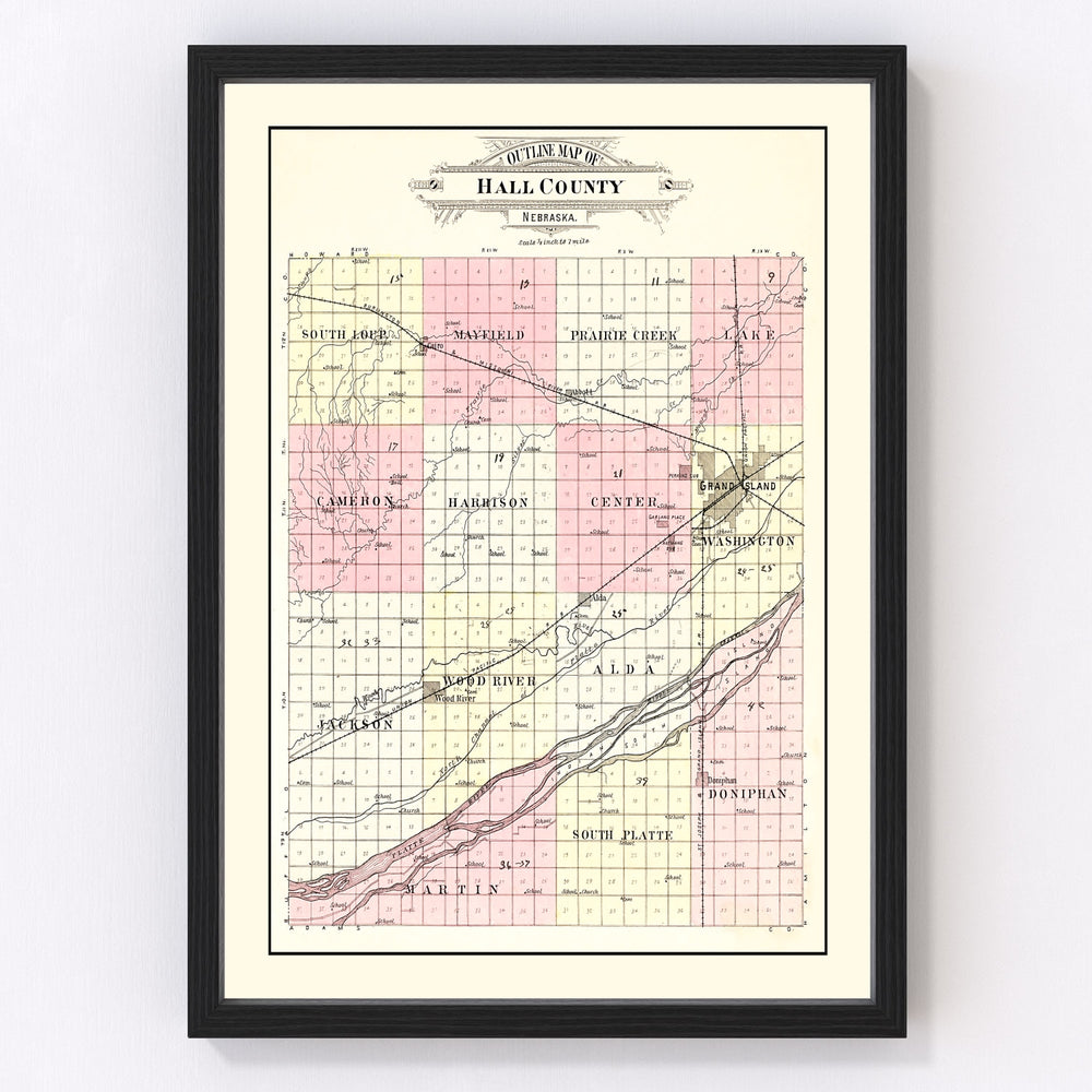 Hall County Vintage Map 1904