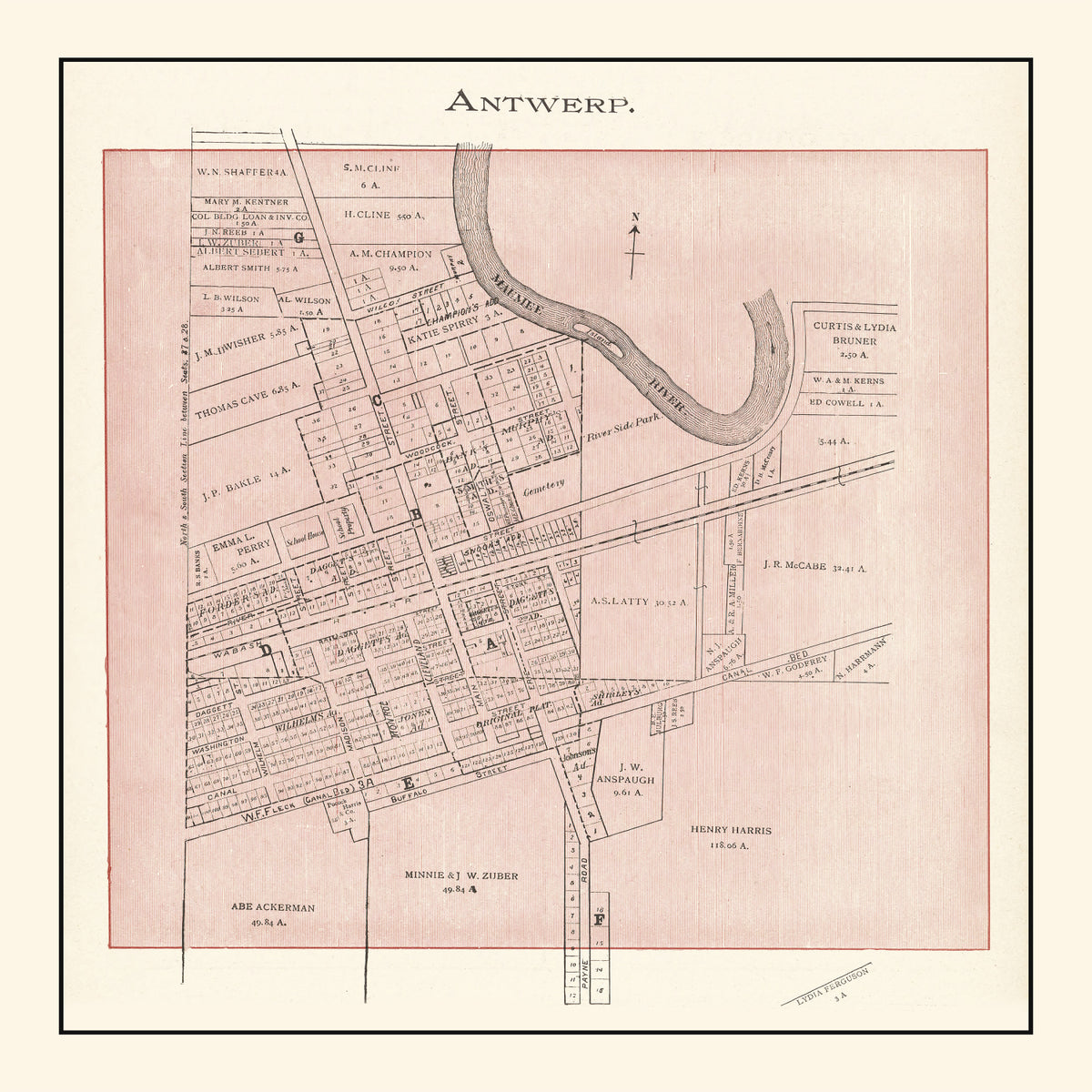 Preview of Vintage Map of Antwerp, Ohio 1905