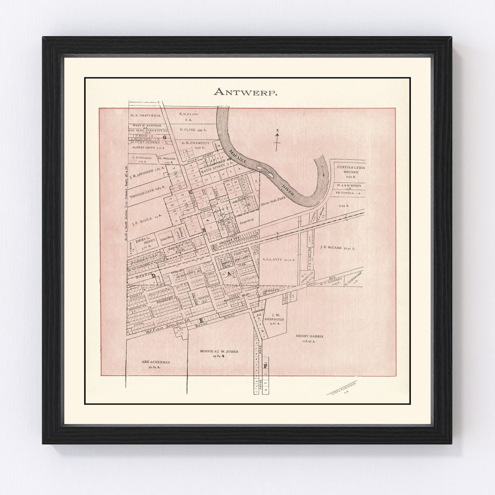Antwerp Vintage Map 1905