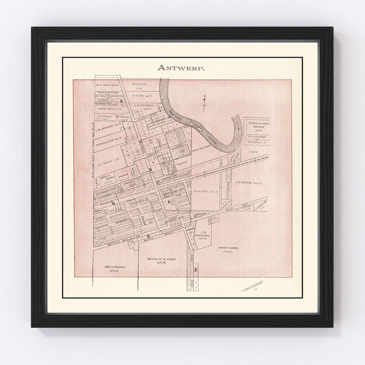 Antwerp Vintage Map 1905